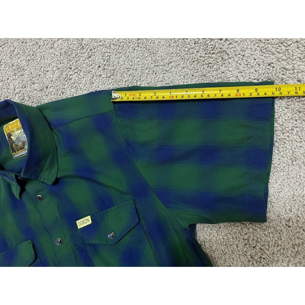 DIXXON Flannel Co. Tahoe Bamboo Blend Short Sleeve Pearl Snap Shirt Green Mens M - Picture 14 of 15